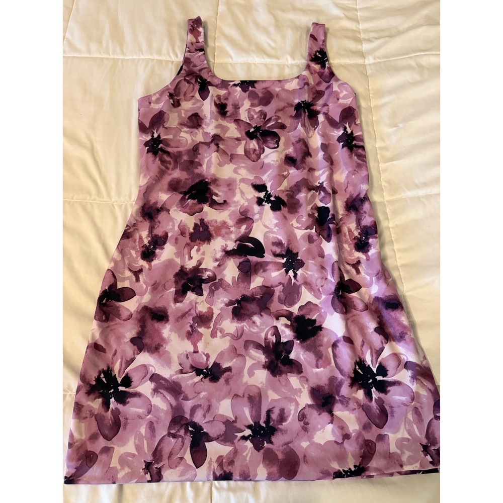No Boundaries Purple Floral Sleeveless Mini Dress XXL 19 Square Neck Watercolor